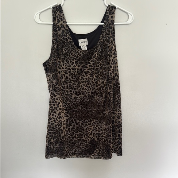 Chico's Leopard Print Tank Top - Black and Brown - Picture 1 of 4